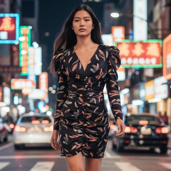 RACHEL ZOE BLACK SLOANE FORMAL COCKTAIL HOLIDAY SHIMMER MINI DRESS SZ 6 NWT - Picture 1 of 15